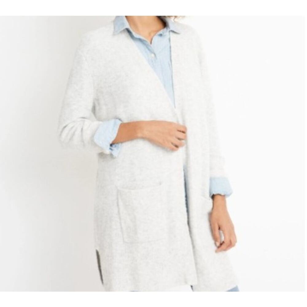 Madewell Women's Size L Cardigan Sweater Kent in Coziest Yarn Winter White Soft